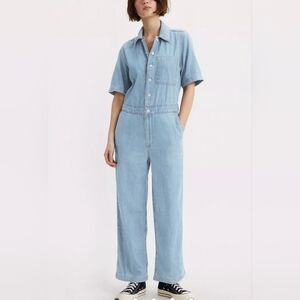Levi's Short Sleeve Heritage Light Wash Jumpsuit